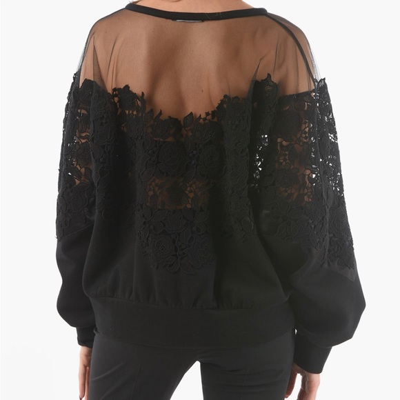 DOLCE & GABBANA Lace And Mesh Sweatshirt, size IT44 (US8/10) - Picture 2 of 13